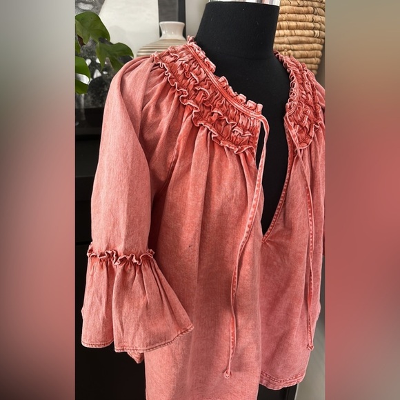 Free People Ainsley Denim Top - Picture 3 of 6